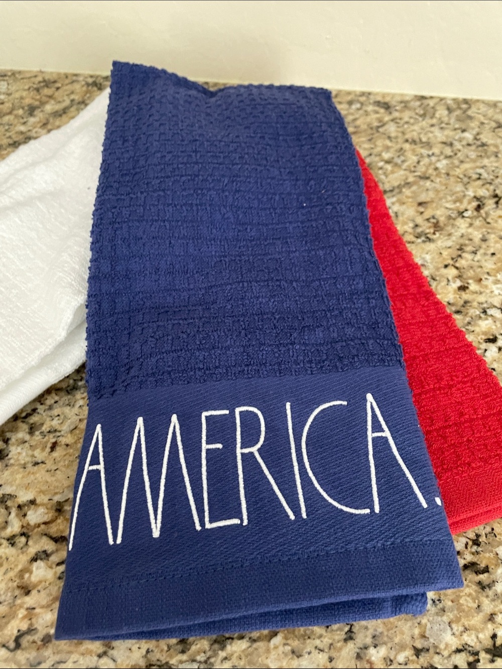 Rae Dunn God Bless America 3 pack kitchen Cotton Hand Towel Set - Picture 3 of 3